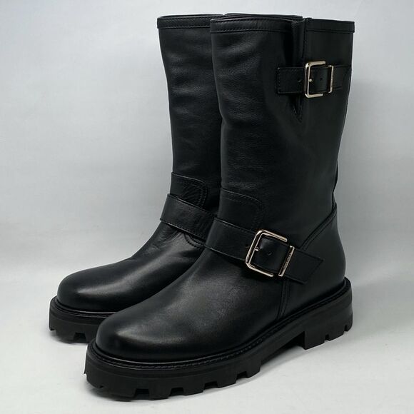 Jimmy Choo Double Buckle Moto Boots size 36 - Picture 1 of 15